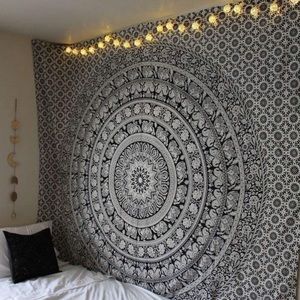 Black and white tapestry